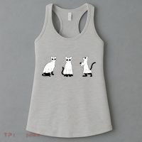 Ghost Cats Funny Halloween Women's Tank Top thumb 3