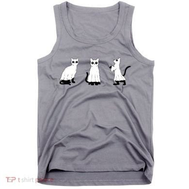 Ghost Cats Funny Halloween Tank Top
