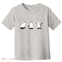 Ghost Cats Funny Halloween Toddler T-Shirt thumb 0