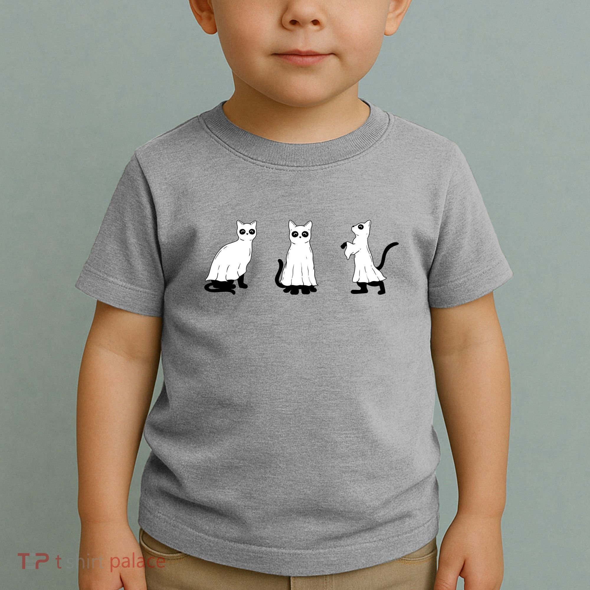 Ghost Cats Funny Halloween Toddler T-Shirt