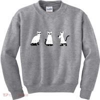 Ghost Cats Funny Halloween Kids Sweatshirt thumb 0