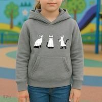 Ghost Cats Funny Halloween Kids Hoodie thumb 3