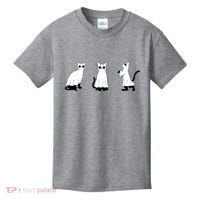 Ghost Cats Funny Halloween Kids T-Shirt thumb 0