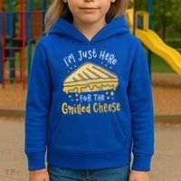 Grilled Cheese Funny Gift I'm Just Here For The Grilled Cheese Cool Gift Kids Hoodie thumb 3