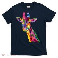 Giraffe Colorful Geometric Mammal Fauna Pop Art Style T-Shirt thumb 0