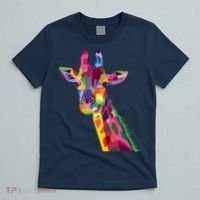 Giraffe Colorful Geometric Mammal Fauna Pop Art Style T-Shirt thumb 5
