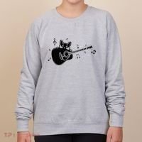 Guitarist Cat Guitar Music Lover Women's Sweatshirt thumb 0