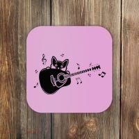 Guitarist Cat Guitar Music Lover Coaster thumb 0