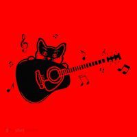 Guitarist Cat Guitar Music Lover Santa Hat thumb 1