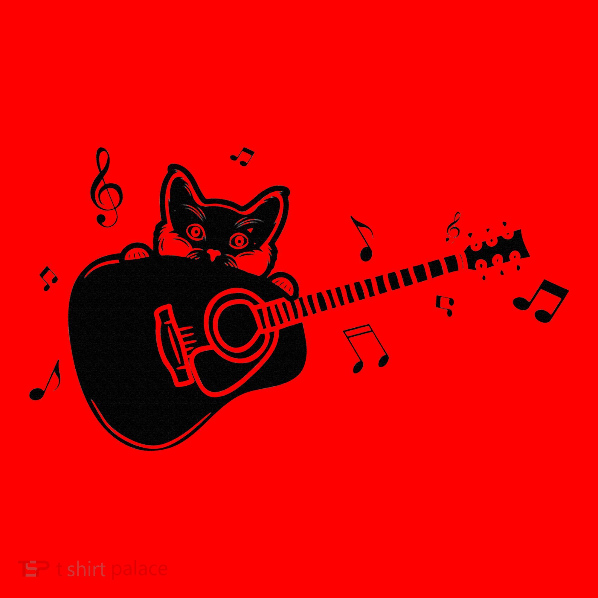 Guitarist Cat Guitar Music Lover Santa Hat