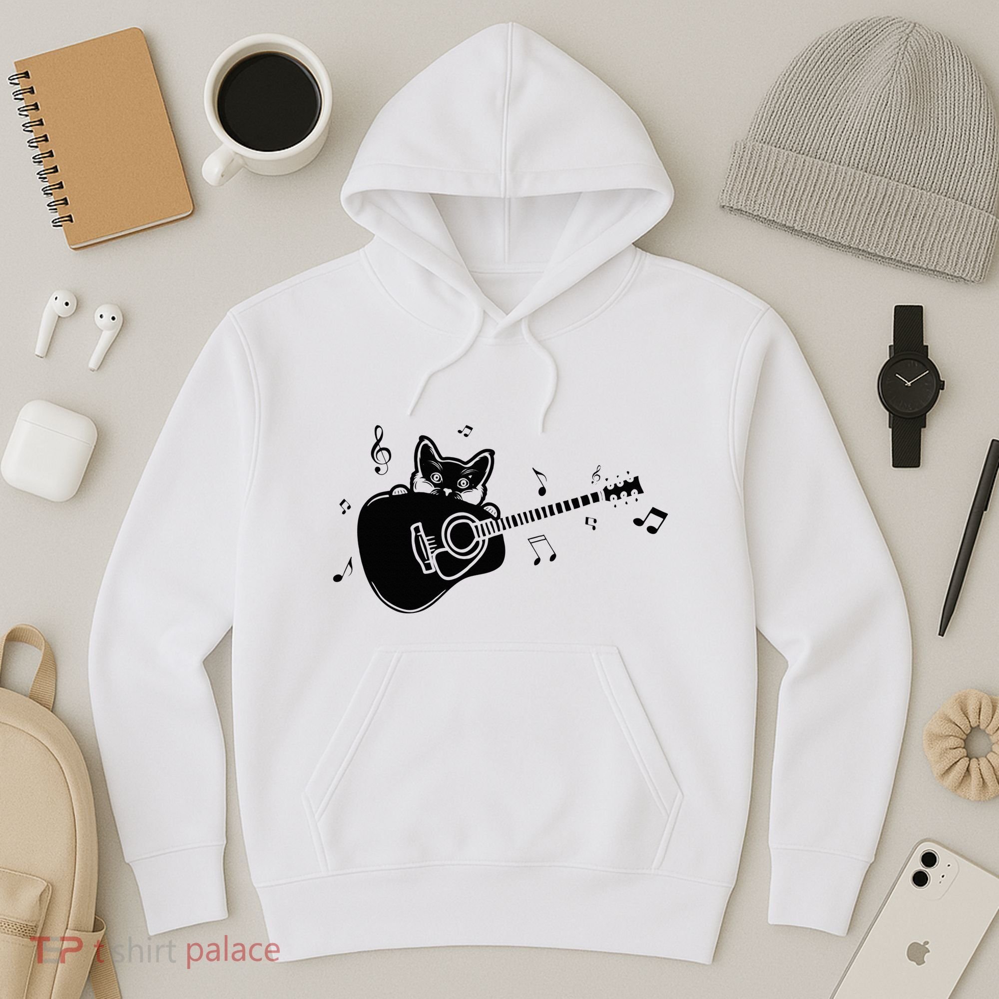 Guitarist Cat Guitar Music Lover Hoodie