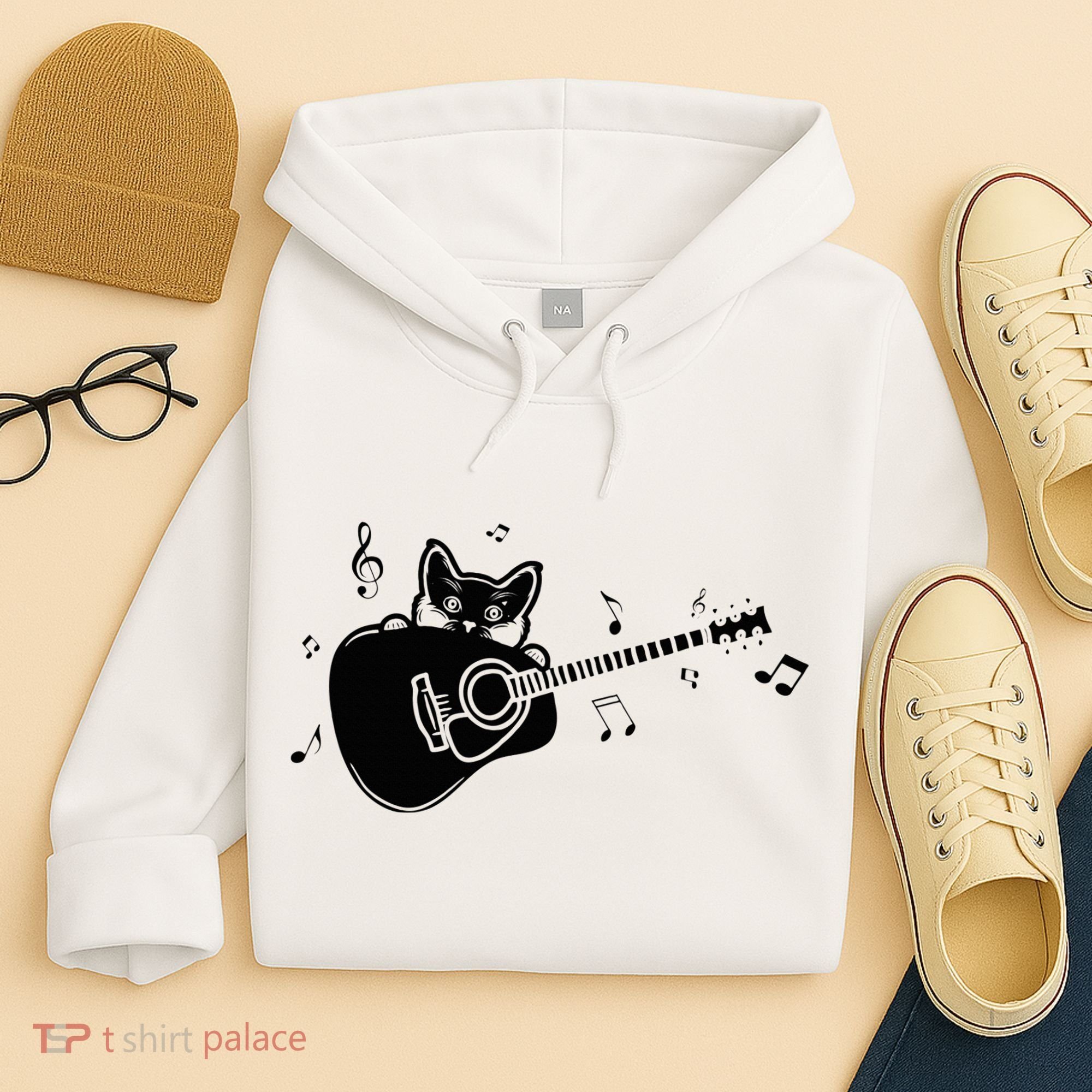 Guitarist Cat Guitar Music Lover Hoodie