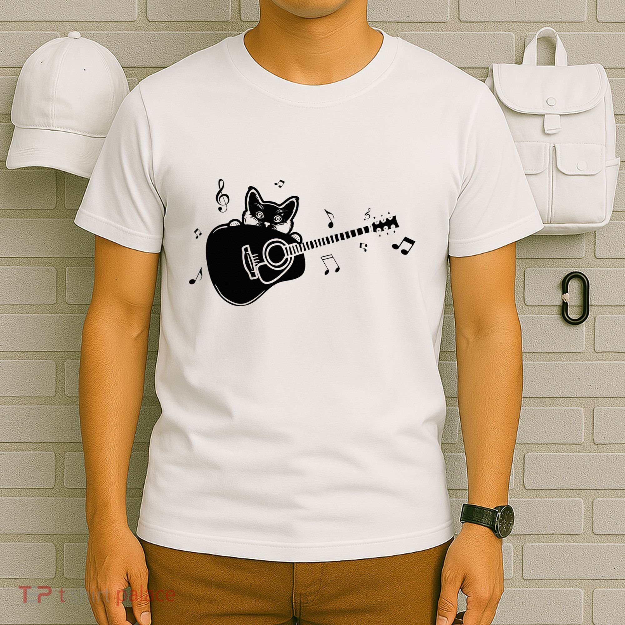 Guitarist Cat Guitar Music Lover T-Shirt