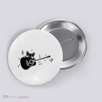Guitarist Cat Guitar Music Lover Button thumb 0