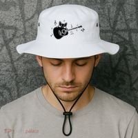 Guitarist Cat Guitar Music Lover Bucket Hat thumb 2