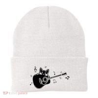 Guitarist Cat Guitar Music Lover Beanie thumb 0