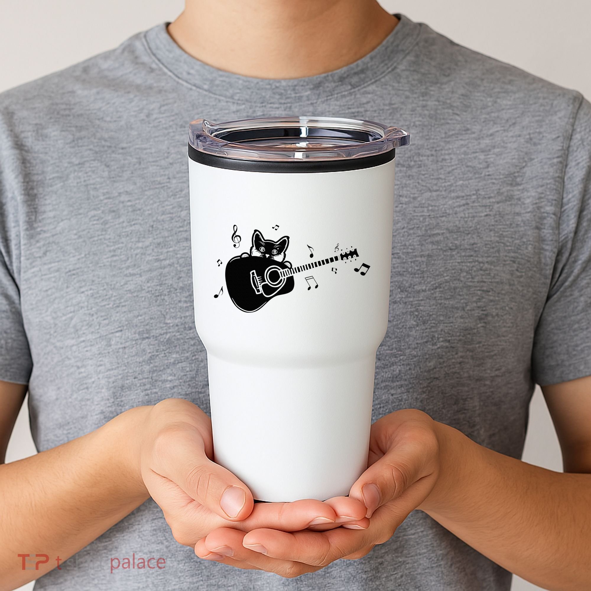 Guitarist Cat Guitar Music Lover Tumbler