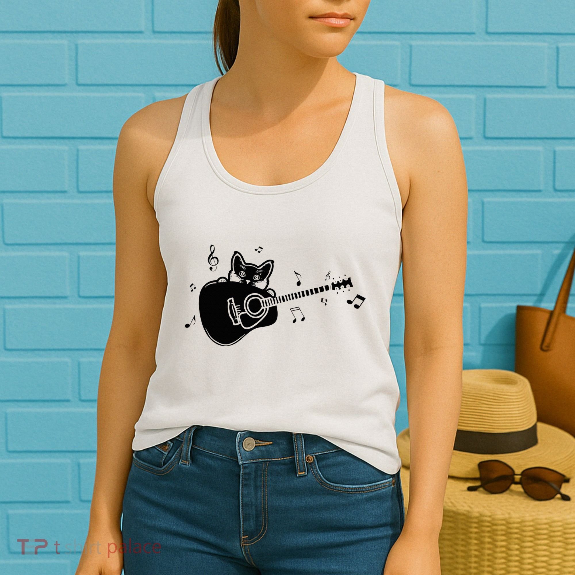 Guitarist Cat Guitar Music Lover Women's Tank Top