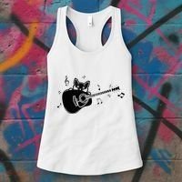 Guitarist Cat Guitar Music Lover Women's Tank Top thumb 3