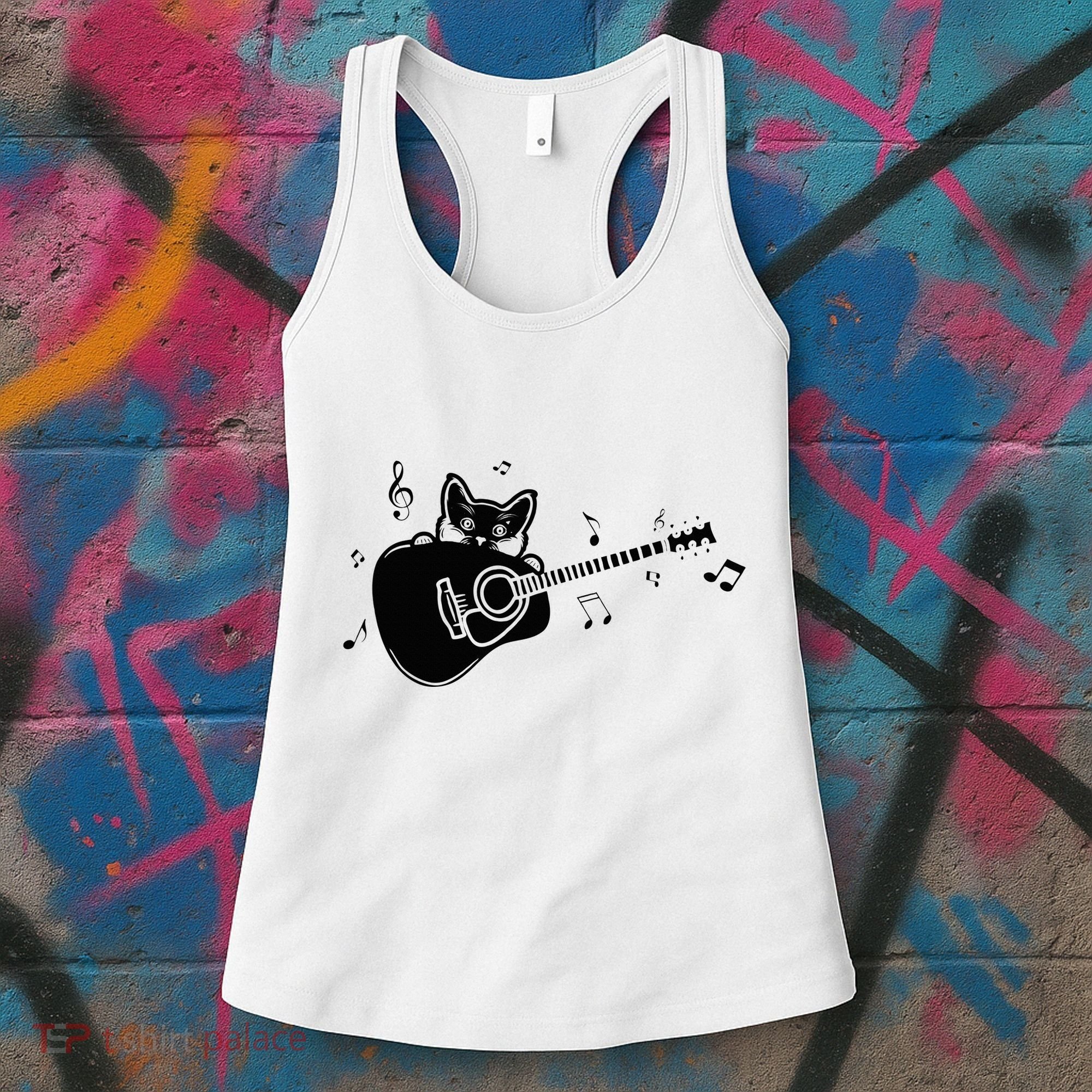 Guitarist Cat Guitar Music Lover Women's Tank Top