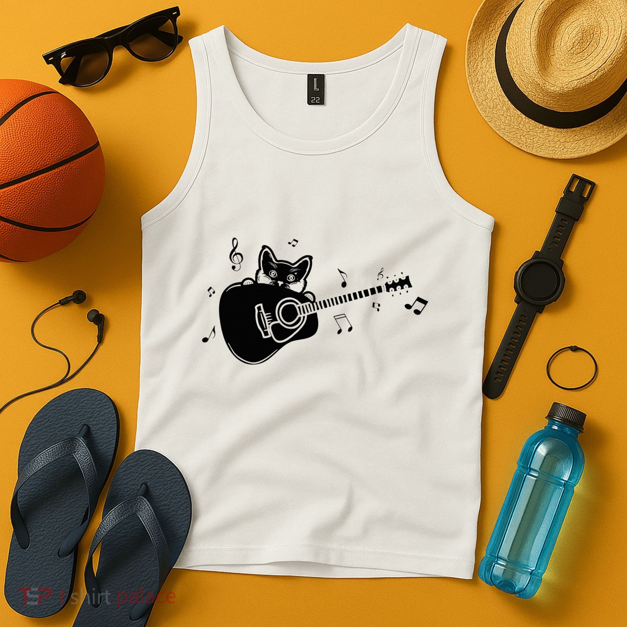 Guitarist Cat Guitar Music Lover Tank Top