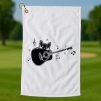 Guitarist Cat Guitar Music Lover Golf Towel thumb 1
