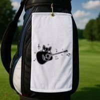 Guitarist Cat Guitar Music Lover Golf Towel thumb 2