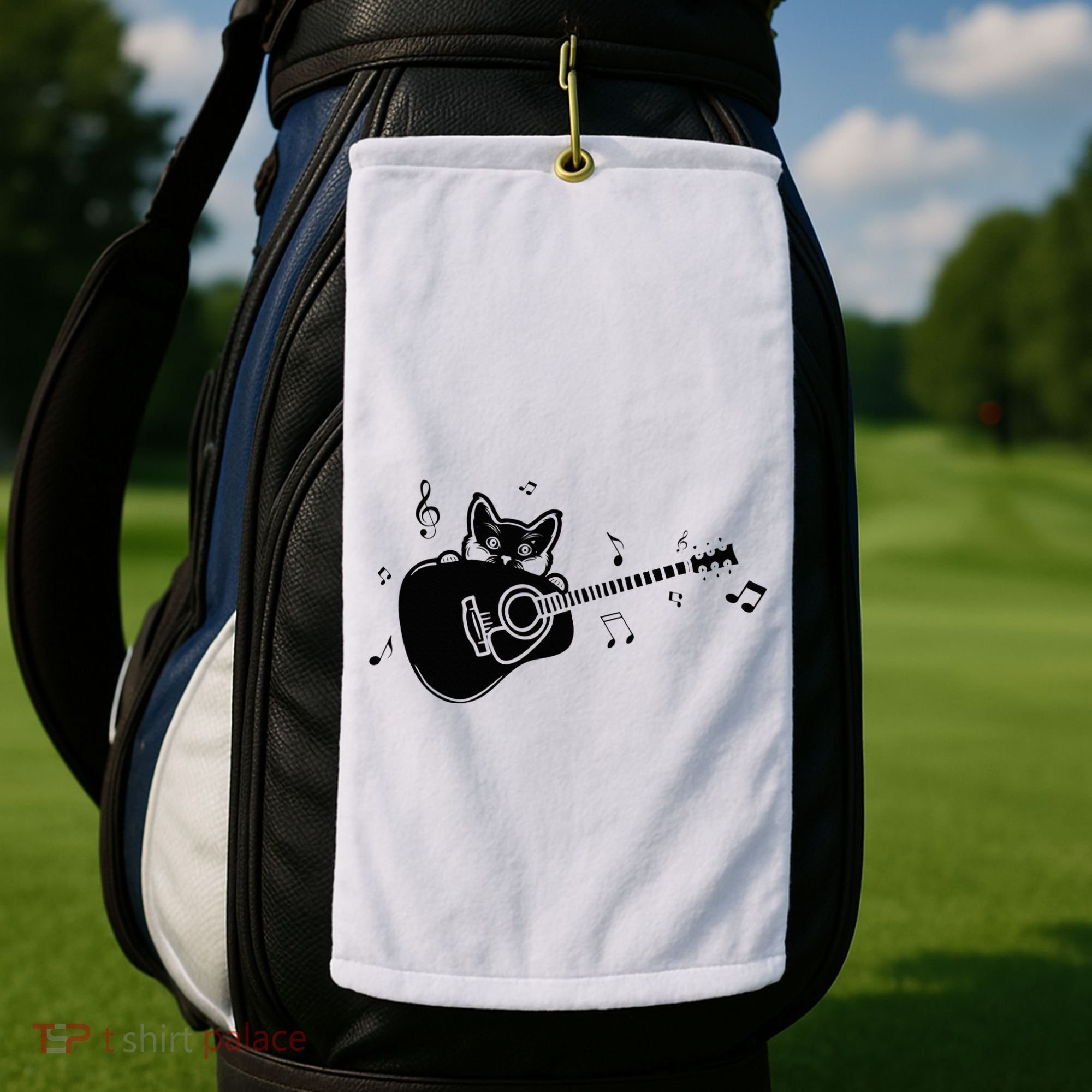 Guitarist Cat Guitar Music Lover Golf Towel