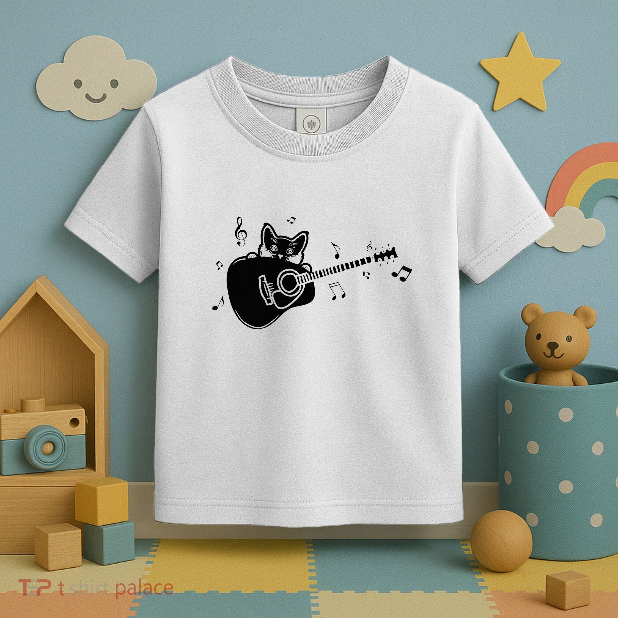 Guitarist Cat Guitar Music Lover Toddler T-Shirt