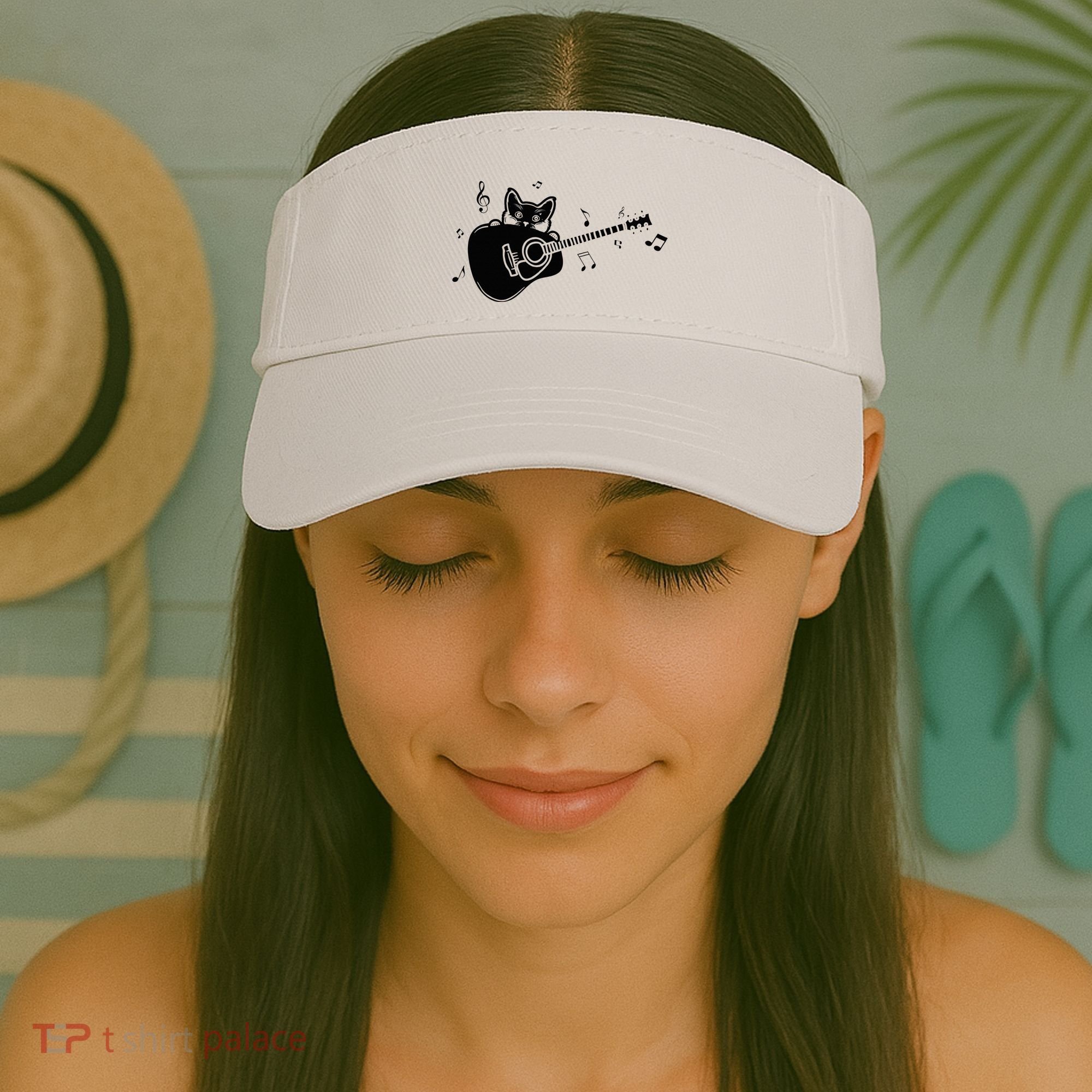 Guitarist Cat Guitar Music Lover Visor