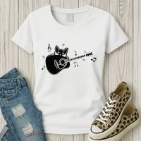 Guitarist Cat Guitar Music Lover Women's T-Shirt thumb 3