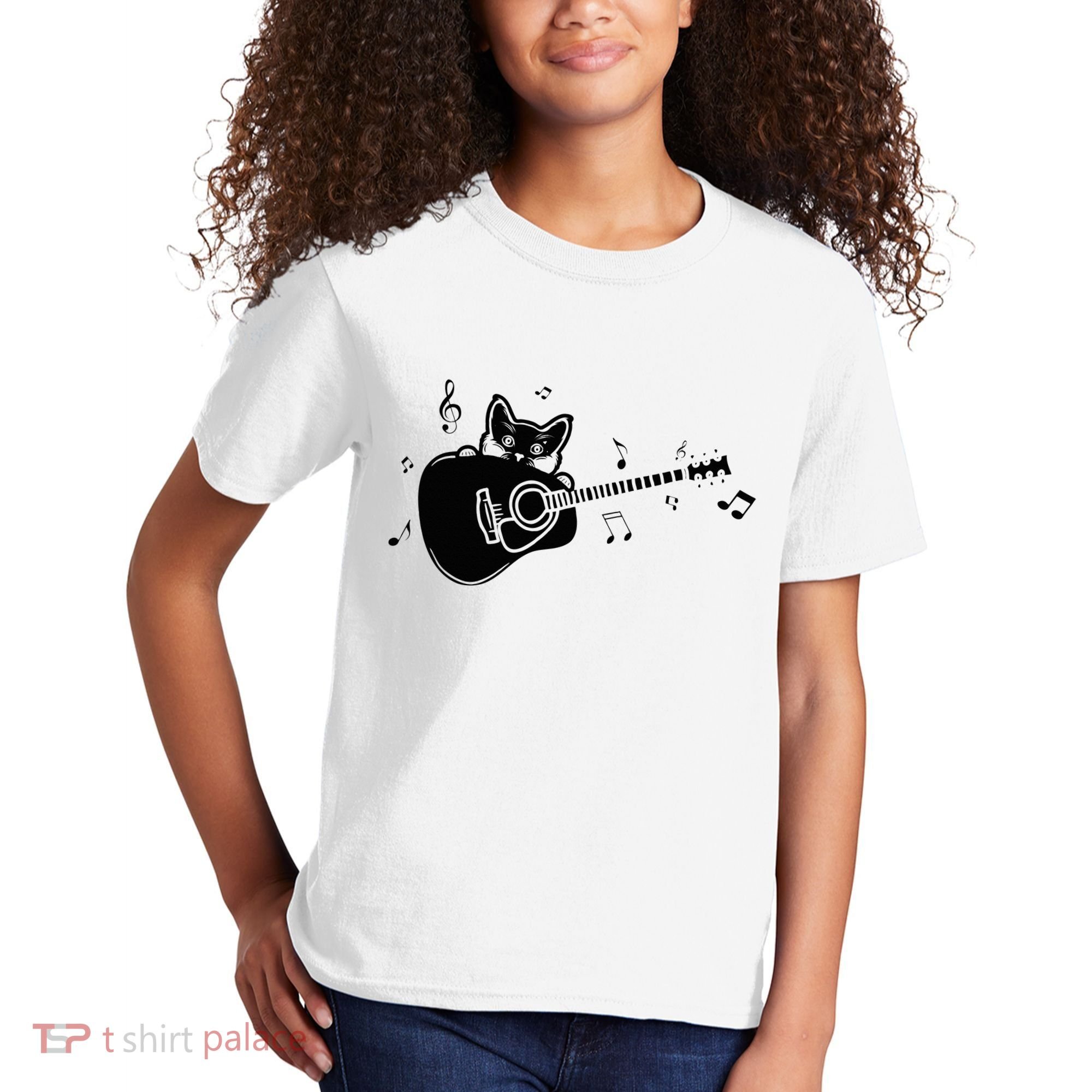 Guitarist Cat Guitar Music Lover Kids T-Shirt