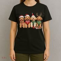 Goldendoodle Christmas Golden Doodle Pajamas For Women T-Shirt thumb 4