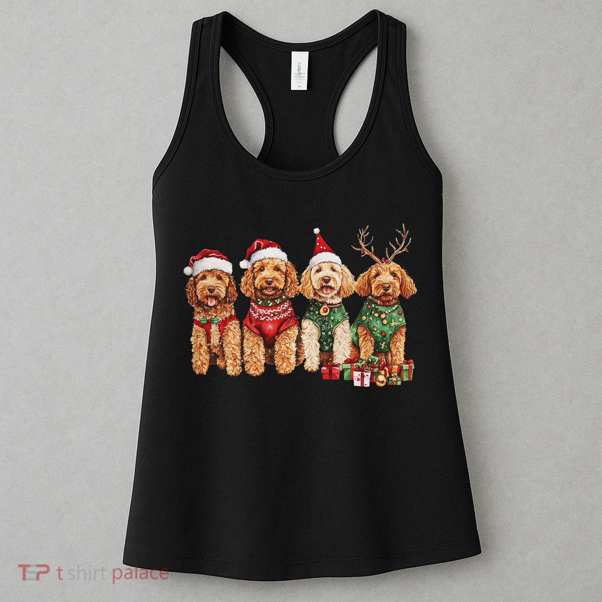 Goldendoodle Christmas Golden Doodle Pajamas For Women Women's Tank Top