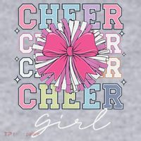 Groovy Cheer Girl Coquette Bow Cheerleading Women's Racerback Cropped Tank thumb 2