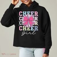 Groovy Cheer Girl Coquette Bow Cheerleading Ladies Heavyweight Boxy Pullover Hoodie thumb 0