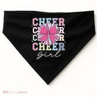 Groovy Cheer Girl Coquette Bow Cheerleading USA-Made Doggie Bandana thumb 0
