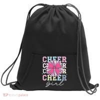 Groovy Cheer Girl Coquette Bow Cheerleading Sweatshirt Cinch Pack Bag thumb 0