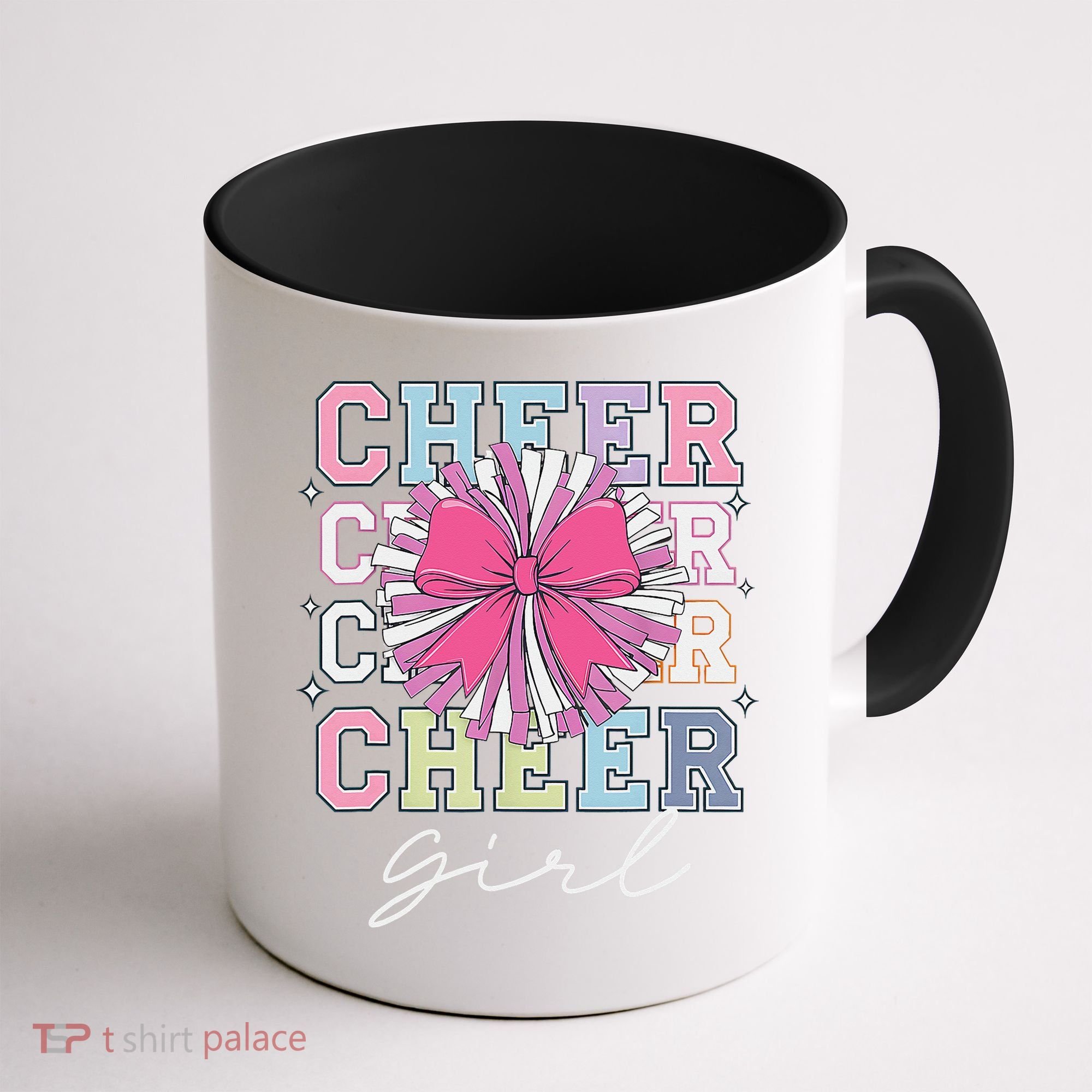 Groovy Cheer Girl Coquette Bow Cheerleading Coffee Mug