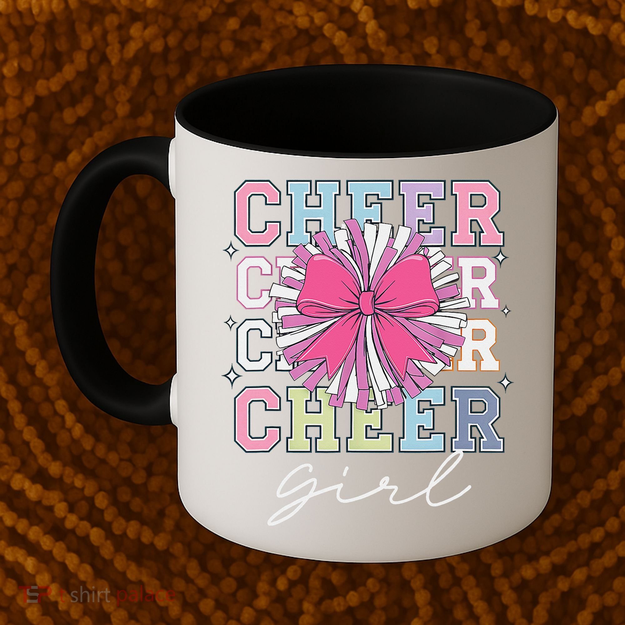 Groovy Cheer Girl Coquette Bow Cheerleading Coffee Mug