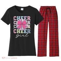 Groovy Cheer Girl Coquette Bow Cheerleading Women's Flannel Pajama Set thumb 0