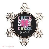 Groovy Cheer Girl Coquette Bow Cheerleading Ornament thumb 0