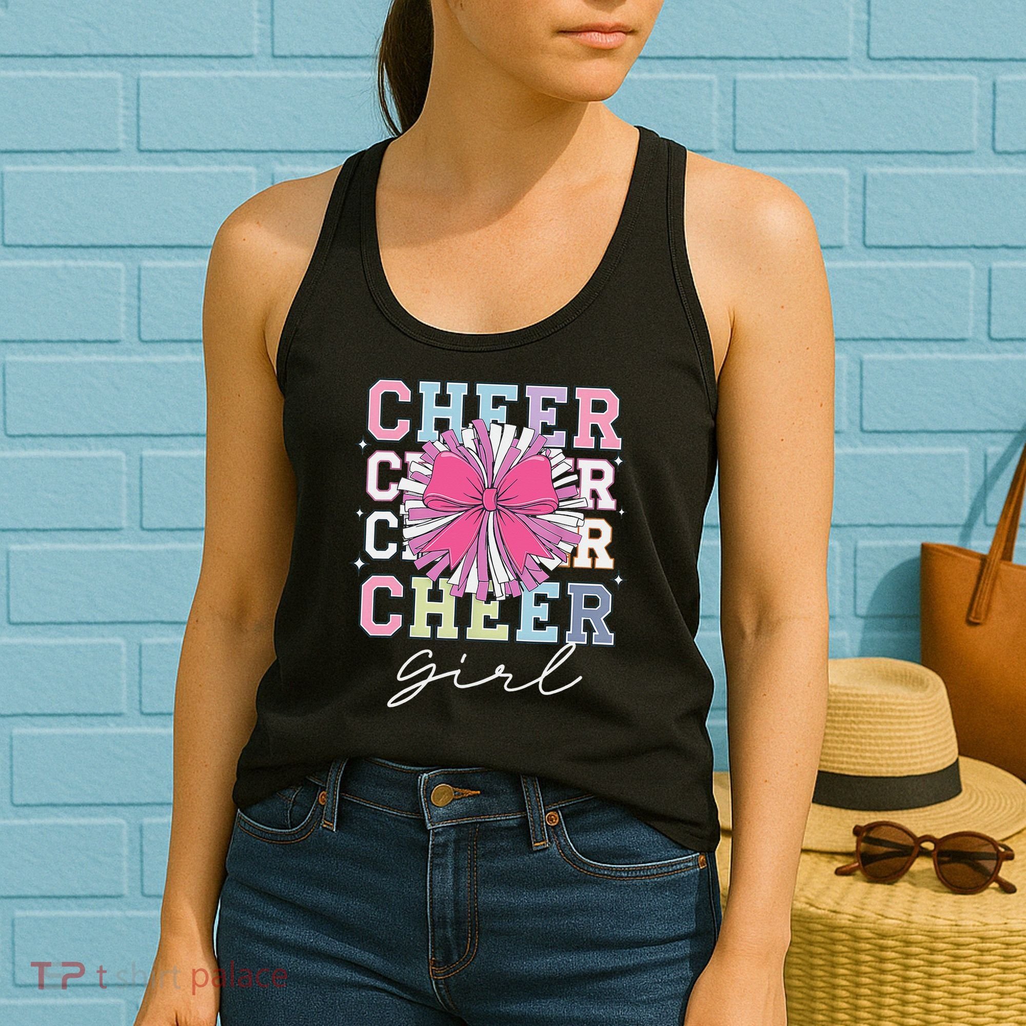 Groovy Cheer Girl Coquette Bow Cheerleading Women's Tank Top