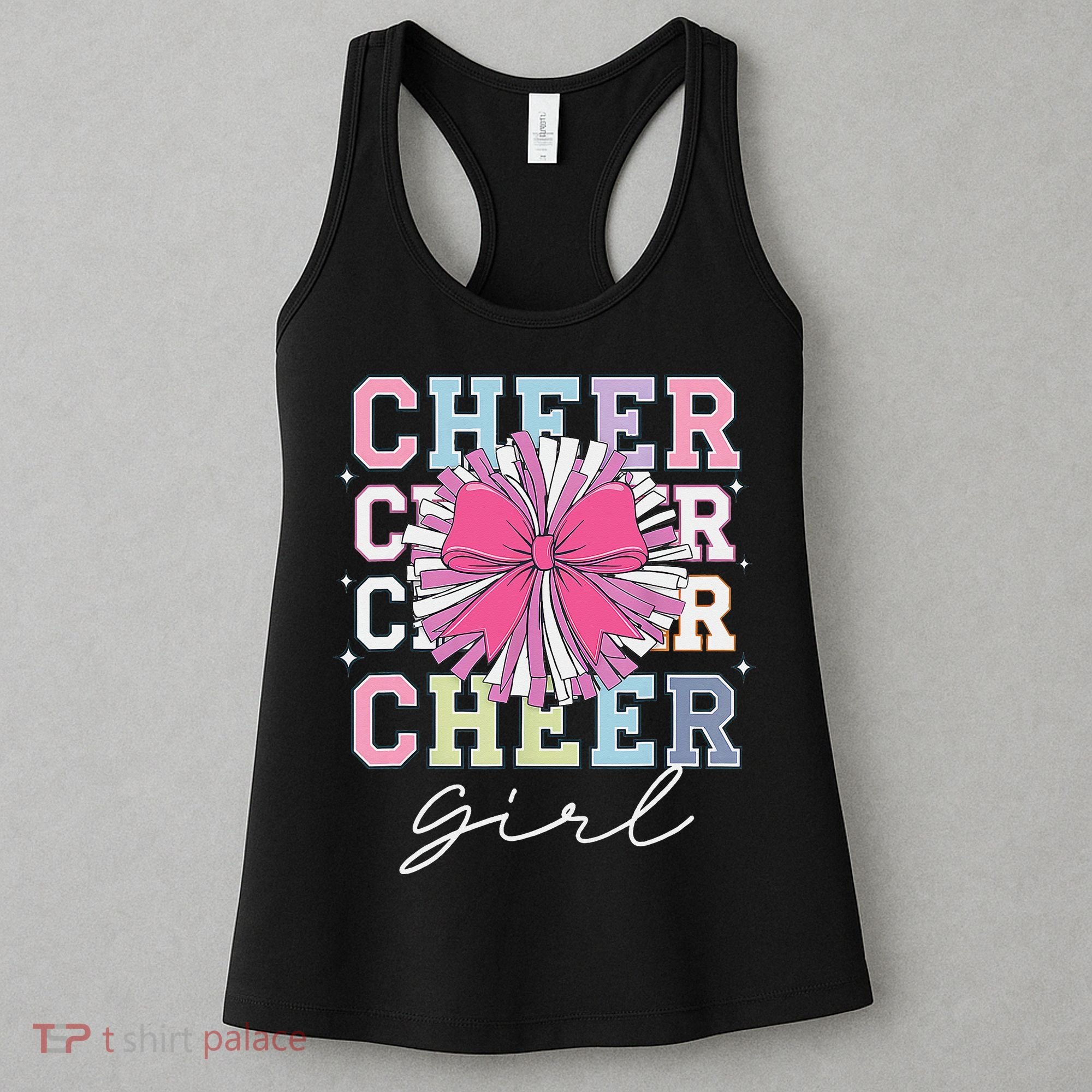 Groovy Cheer Girl Coquette Bow Cheerleading Women's Tank Top
