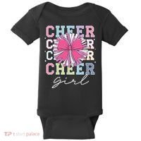 Groovy Cheer Girl Coquette Bow Cheerleading Baby Bodysuit thumb 0