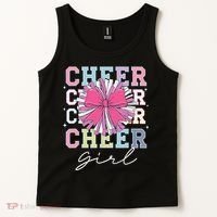 Groovy Cheer Girl Coquette Bow Cheerleading Tank Top thumb 2