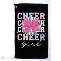 Groovy Cheer Girl Coquette Bow Cheerleading Golf Towel thumb 0