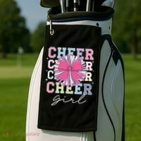 Groovy Cheer Girl Coquette Bow Cheerleading Golf Towel thumb 2