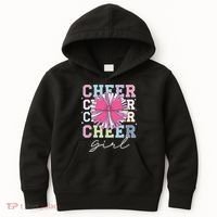 Groovy Cheer Girl Coquette Bow Cheerleading Kids Hoodie thumb 0