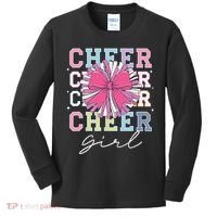 Groovy Cheer Girl Coquette Bow Cheerleading Kids Long Sleeve Shirt thumb 0
